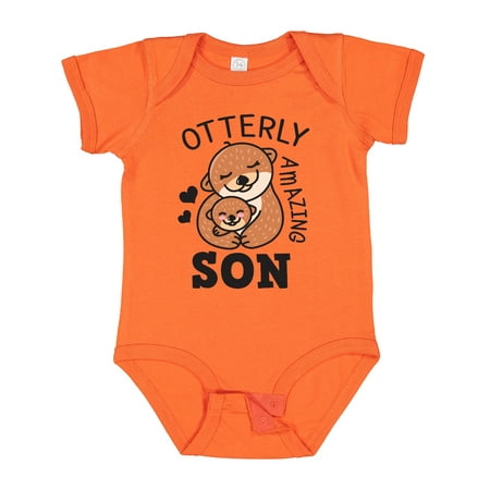 

Inktastic Otterly Amazing Son with Mother and Child Otter Gift Baby Boy Bodysuit