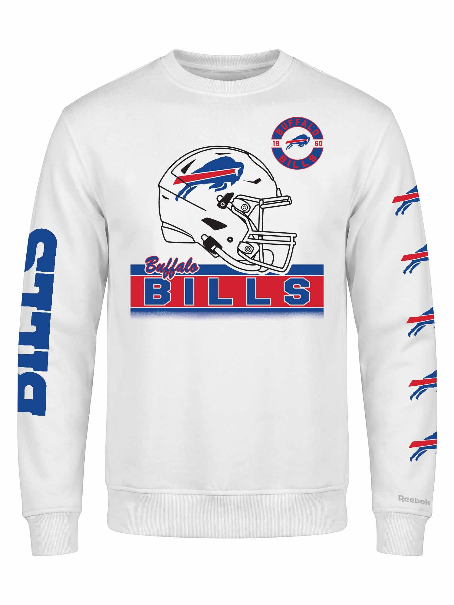 Buffalo Bills Reebok Mens White Crew Sweatshirt
