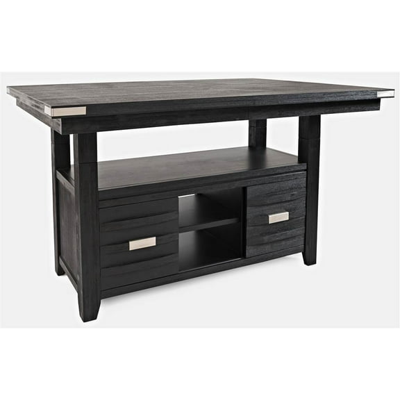 Jofran Altamonte Contemporary Rectangle Dining Table with Adjustable Height, Dark Charcoal