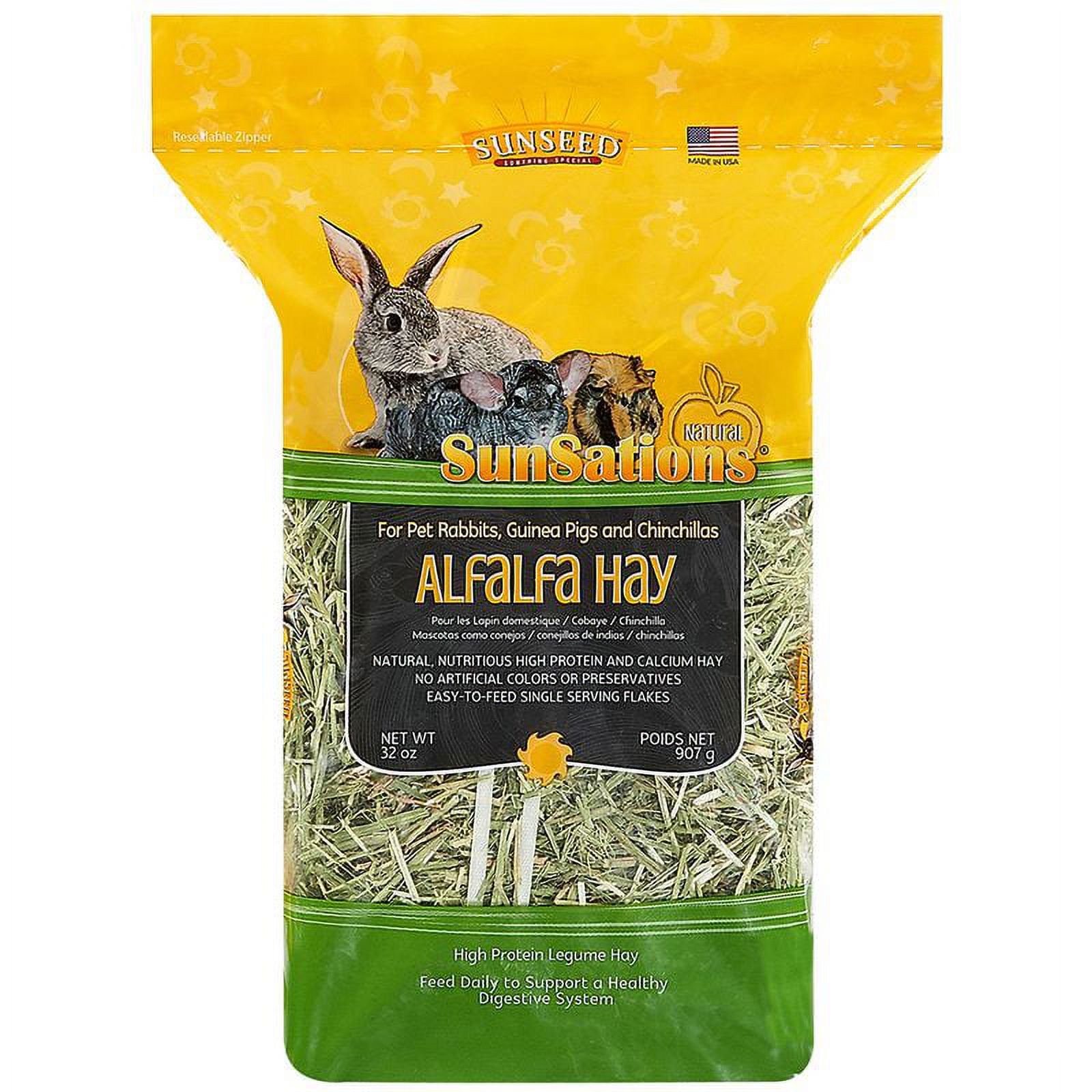 Sun Seed Company SSS88056 Sunnatural Select Summer Sweet Small Animal Alfalfa Hay, 32-Ounce