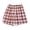 Red, variant on Women's Shorts Elastic Waist Washed Checkered With Side Pockets Home Gym Shorts