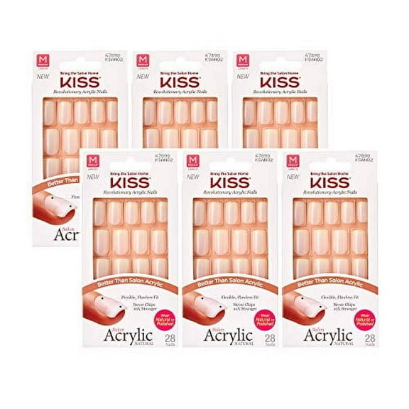 KISS Salon Acrylic Natural Nails KSAN (6 PACK, KSAN02)