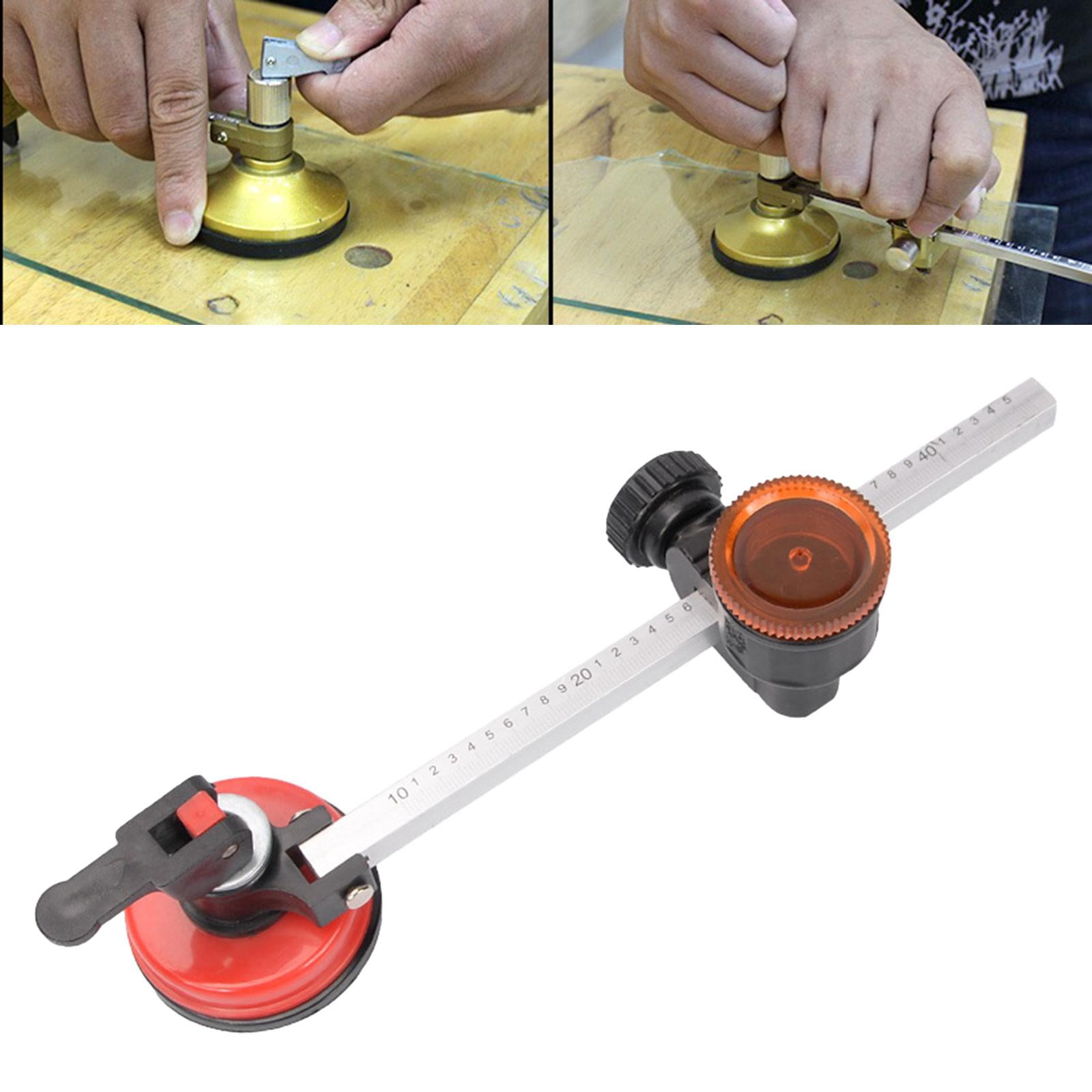 FVDPWYE Circular Glass Cutter, Glass Cutting Tool Cutting Wheels with Handle and Suction Red