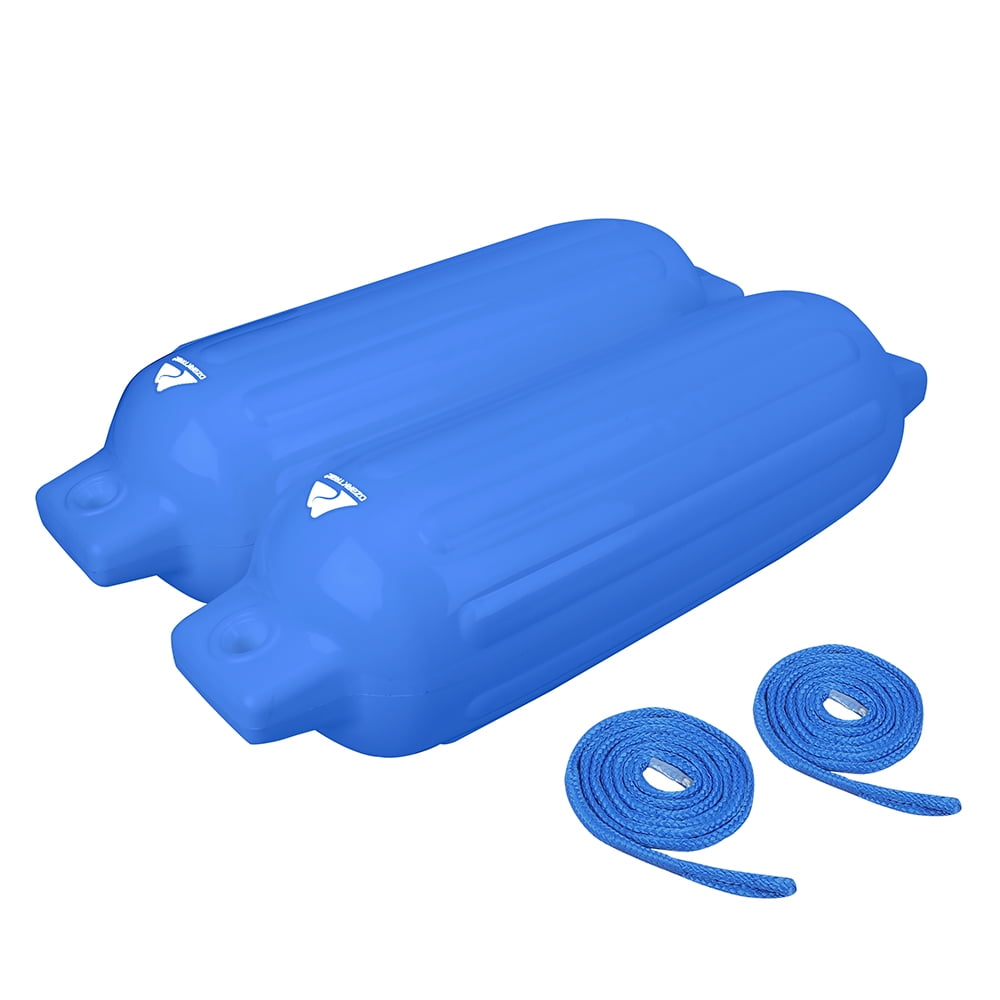 Ozark Trail Inflatable Boat Fenders with Fender Lines, Blue, 8.5 in x 27 in, 2-Pack