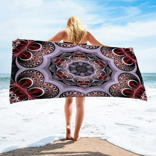 Toalla de playa de microfibra, súper colorida, resistente a la arena, multiusos, para viajes, piscina, 76 x 152 cm
