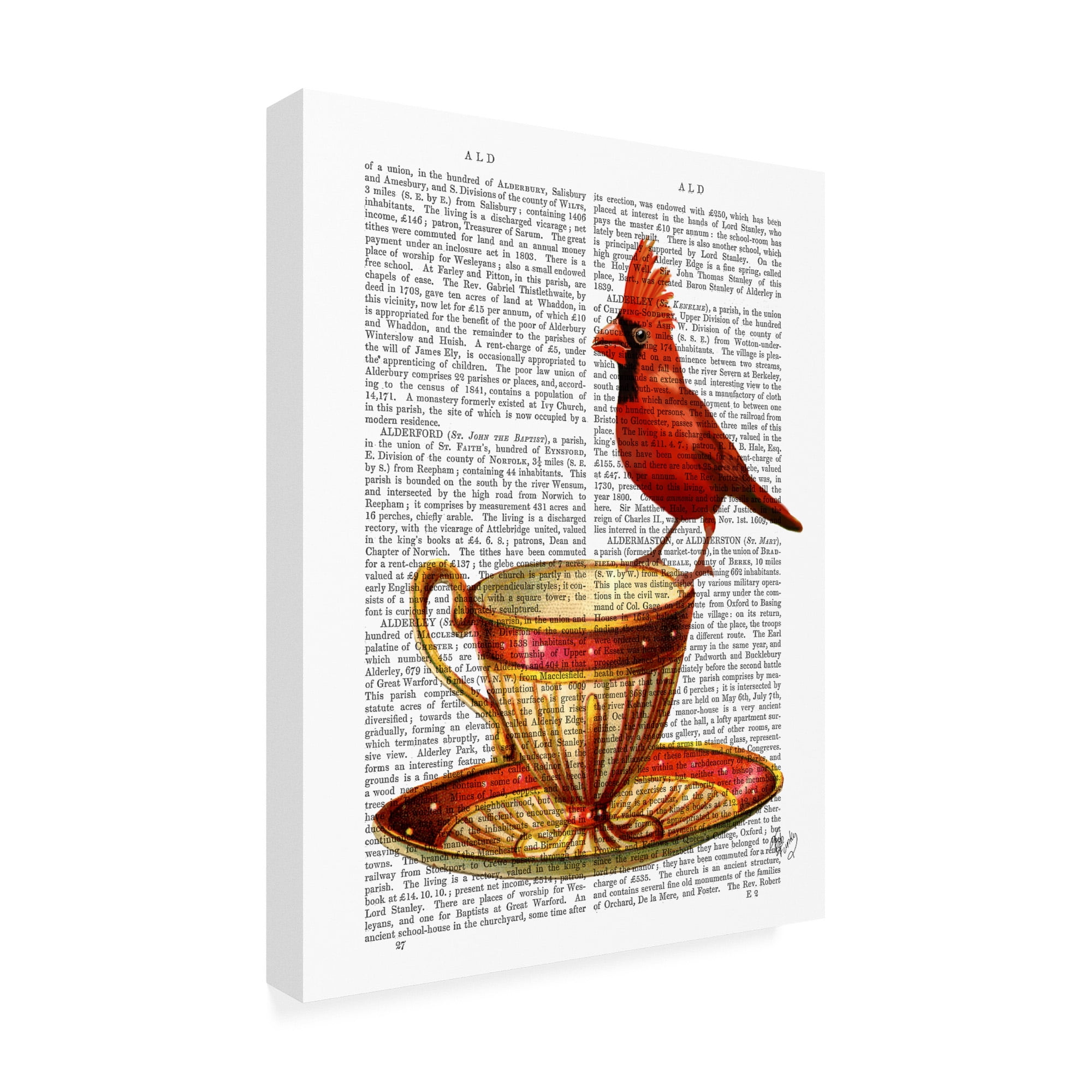 Trademark Fine Art 'Teacup And Red Cardinal' Canvas Art by Fab Funky