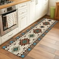 thumbnail image 3 of Runner Rugs 2x6 Ft, Boho Southwest Non Slip Area Rugs for Kitchen Bedroom Entryway, Farmhouse Aztec Tribe Brown Blue Plaid Washable Carpet Runner Rug Floor Mats for Bedroom Home Decor, 3 of 9