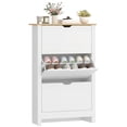 thumbnail image 1 of HOMCOM Narrow Shoe Cabinet for Entryway w/ 3 Flip Drawers Adjustable Shelf, 1 of 10