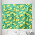 thumbnail image 1 of Dog Tapestry, Cartoon Style Pets Standing and Running Funky Doggies with Ears Up, Fabric Wall Hanging Decor for Bedroom Living Room Dorm, 5 Sizes, Sea Green Pastel Yellow, by Ambesonne, 1 of 1