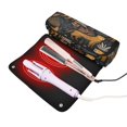 thumbnail image 3 of Hair Tool Organizer Bag with Heat Resistant Mat Removable Travel Storage Case for Hot Air Brushes Curling Irons Cheetahs and Jungle Foliage Pattern, 3 of 8