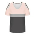 thumbnail image 4 of JMKQLZ Women's Printing Blouses Short Sleeved V-Neck Off Shoulder Fashionable Top, 4 of 7