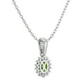 thumbnail image 4 of SuperJeweler 1 1/3 Carat Oval Shape Peridot and Diamond Necklace In 14 Karat White Gold, 18 Inches For Women, 4 of 8