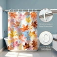 thumbnail image 4 of Watercolor Maple Leaf Shower Curtain Colorful Maple Leaf Shower Curtain Beautiful Shower Curtain Decoration Set with Hooked Polyester for Thanksgiving Harvest housewarming Gift, 4 of 6