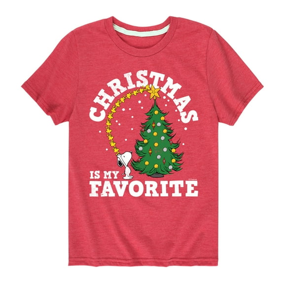 Peanuts - Christmas Is My Favorite  - Toddler And Youth Short Sleeve Graphic T-Shirt