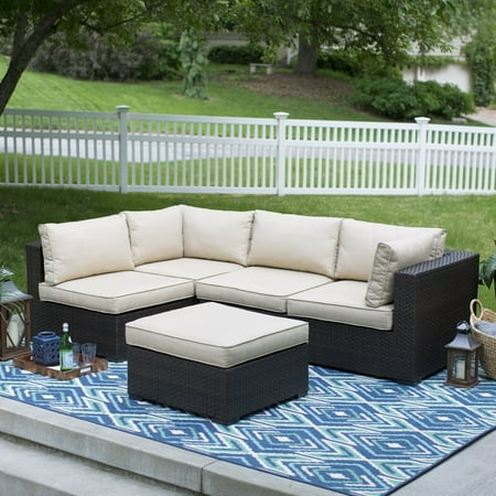 Upc 844833102353 Belham Living Marcella All Weather Outdoor Wicker 5 Piece Sectional Set Upcitemdb Com