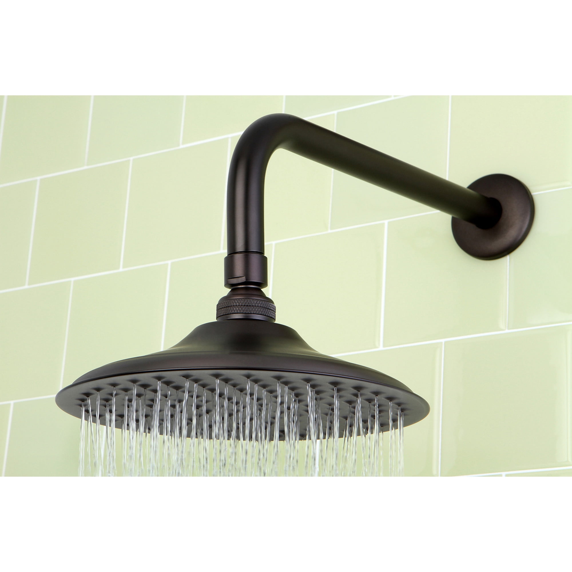 Kingston Brass K135A5CK Victorian 5-1/4-Inch Round Raindrop Brass Shower Head with 12-Inch Shower Arm in Oil Rubbed Bronze
