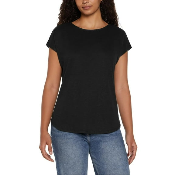 Orvis Womens Linen Blend Short Sleeve Top (Black, XX-Large)