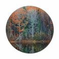 thumbnail image 1 of Leaves Mouse Pad for Computers, Forest with Tree Reflections over the Lake Rural Forest Charm Scenic Concept, Round Non-Slip Thick Rubber Modern Gaming Mousepad, 8" Round, Brown Red, by Ambesonne, 1 of 2