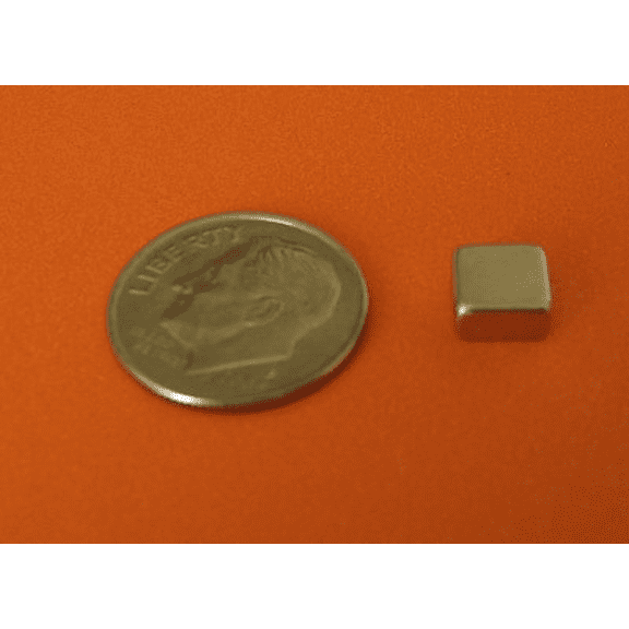Neodymium Magnets – N45 Block 1/4" x 1/4" x 1/8" NdFeB