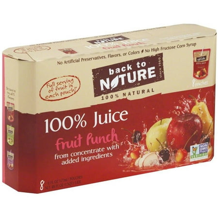 Back to Nature 100% Juice, Fruit Punch, 8/6 FZ (Pack of