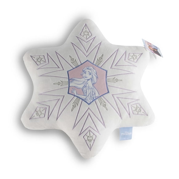 Frozen Kids Snowflake Shaped Décor Pillow, 16" White Snowflake
