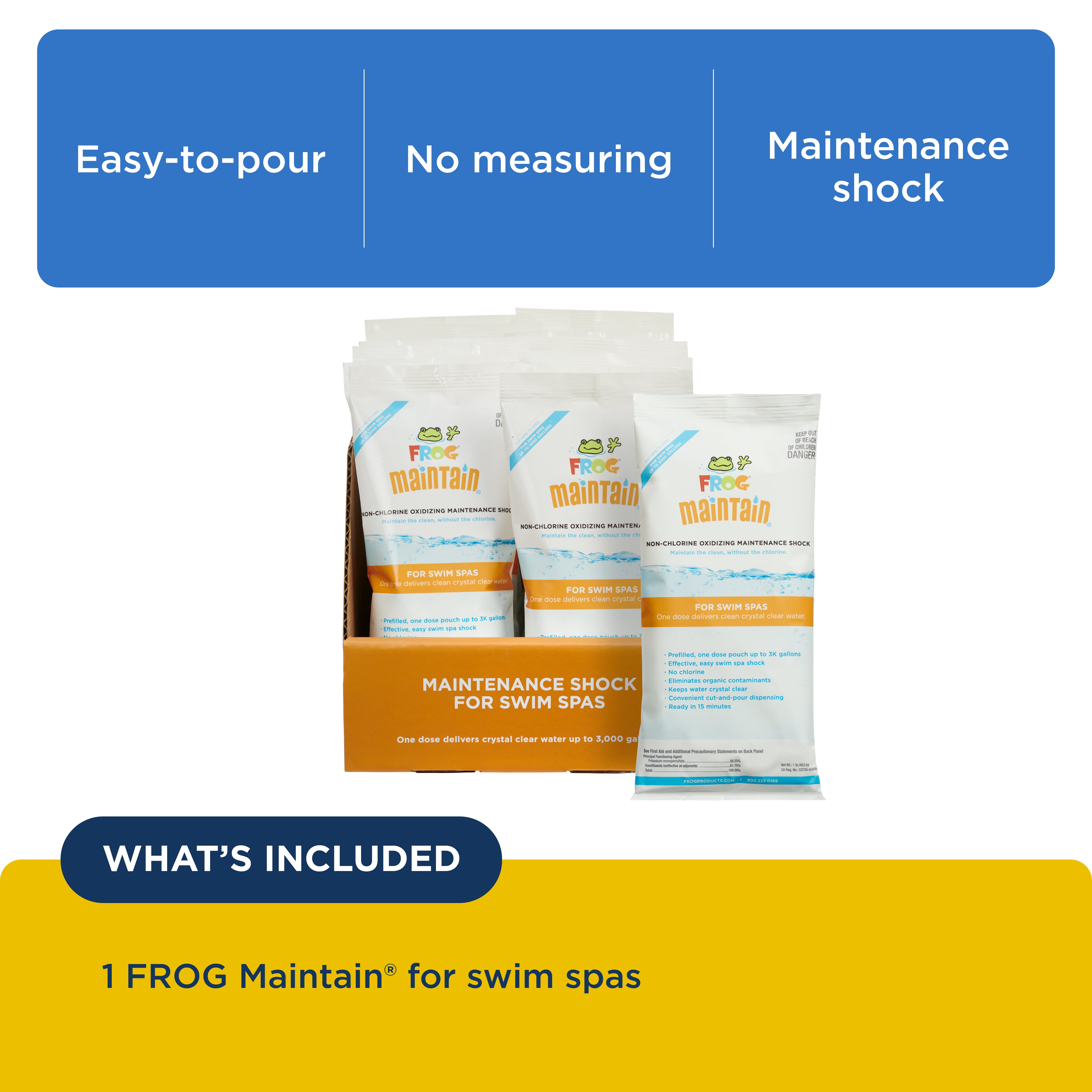 2 Packets FROG Maintain for Swim Spas, Non-Chlorine Shock for FROG @ease Sanitizing System for Swim Spas - the Only Complete Sanitizer for Swim Spas