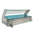 thumbnail image 2 of INTBUYING 5-Pan Food Warmer Commercial Buffet Food Warmer Stainless Steel Steam Table Restaurant Canteen Food Heater with Glass Guard, 2 of 7