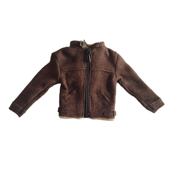 Almencla 1/12 Men Soldier Figures Jacket Accessories Handmade Doll Clothes Trendy for 6in Action Figure Doll Model Body Model Dress up Brown