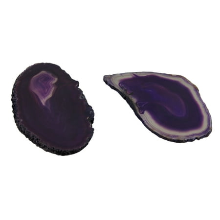 0.25 Slice - Purple Polished Brazilian Agate Slice Natural Edge Stone Coaster