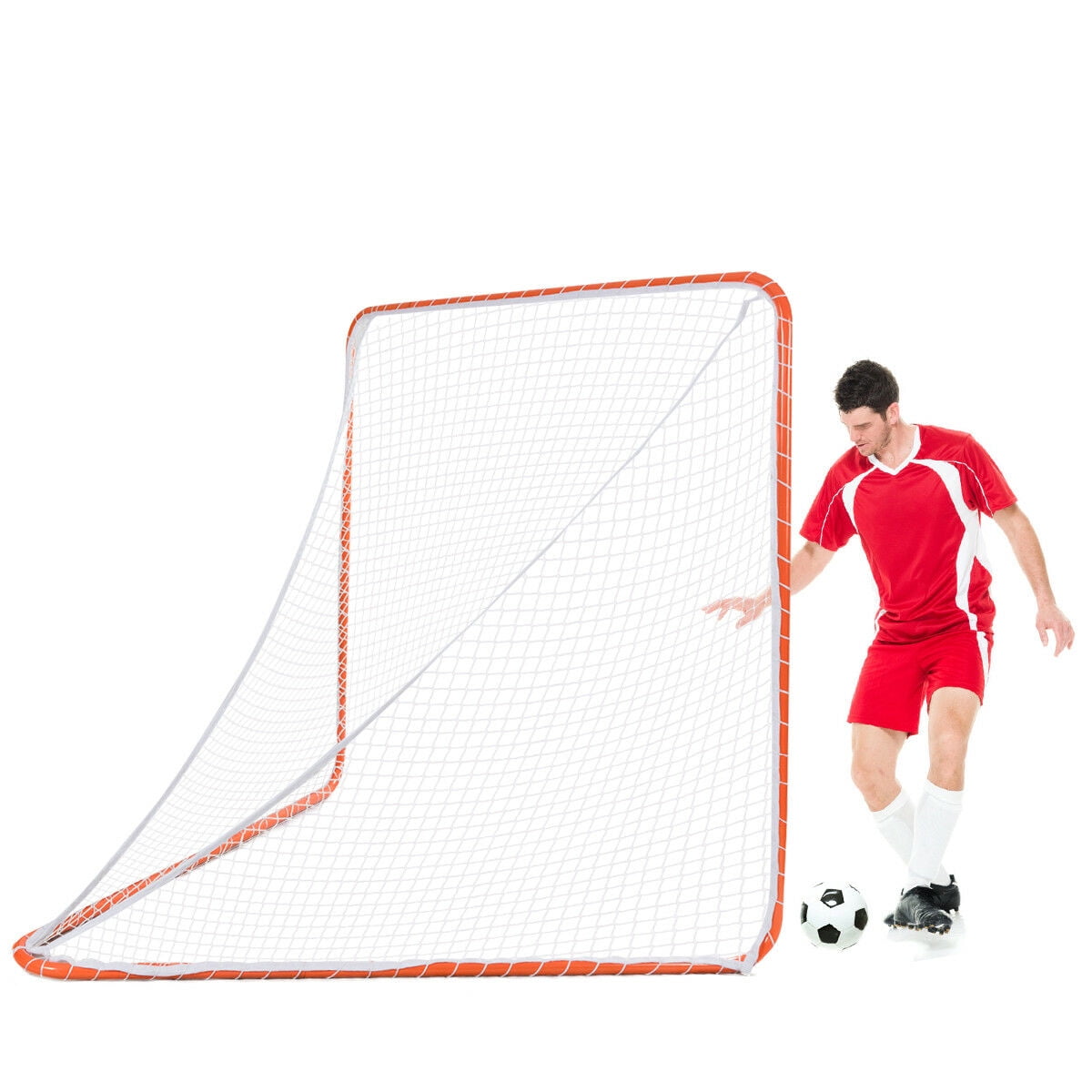 Gymax 6'X6' Portable Lacrosse Practice Net Stylish Hockey Goal Net For Sport 