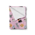 thumbnail image 2 of Cat Soft Flannel Fleece Throw Blanket, Colorful Kittens Playing with Fish Mice and Yarnball Different Breeds of Feline, Cozy Plush for Indoor and Outdoor Use, 50" x 70", Multicolor, by Ambesonne, 2 of 6