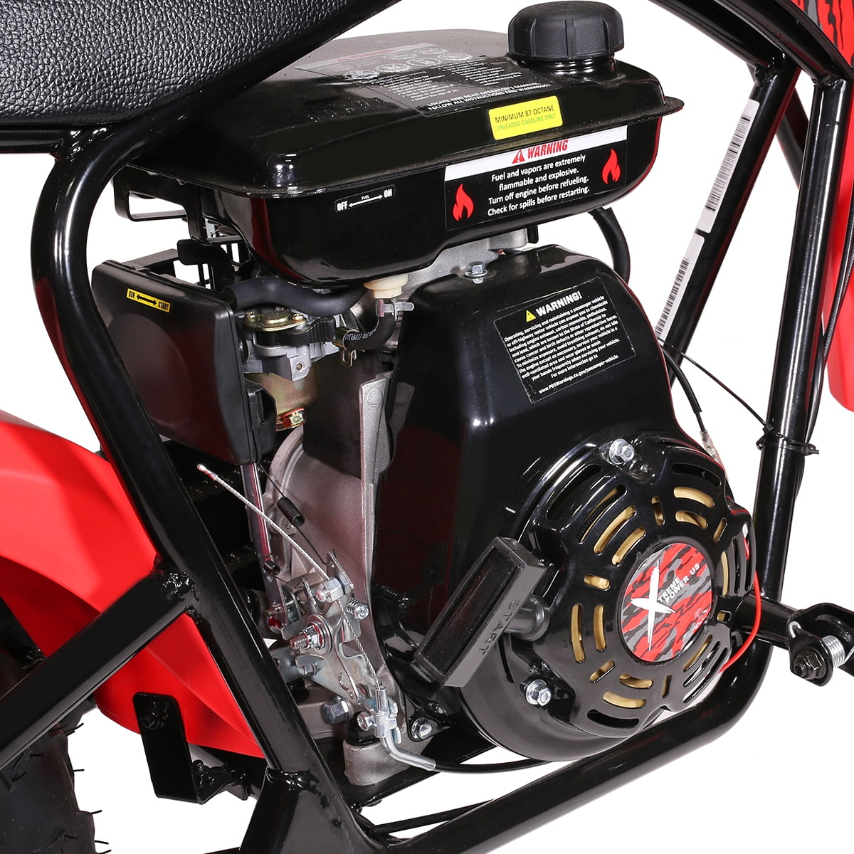 XtremepowerUS Pro Series 99cc Mini Bike, Gas Powered, Red/Black, EPA RoHs Compliant