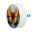 thumbnail image 2 of HemaKayy 2 Pack Round Automatic Sensor Dusk-to-Dawn LED Night Lights | Warm Sweet Wall Night Light for Home | Energy-Saving Dusk-to-Dawn Nightlight - Orange Butterfly Blue Ink, 2 of 8