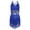 Blue, variant on Women 2 Piece Set Lyrical Dance Costumes Sleeveless Crop Top + Tassels Skirt Salsa Latin Dance Dress Purple M