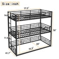 thumbnail image 5 of Leumius Twin over Twin over Twin Bunk Bed,Metal Triple Bunk Bed for 3 Kids/Teens,Heavy Duty Triple Bed with Guardrail and Ladder,Separates Into 3 Twin Beds,Black, 5 of 12