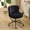 Black, variant on WSWJY Plush Upholstery Vanity Desk Chair with Curved Back & 90-102° Tilt & Adjustable Height, Cute Rolling Chair with Bronze Base & Golden-Bronze 360° Swivel Wheels for Makeup &Home Office, Mint Blue
