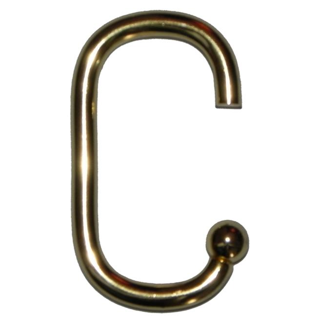 C Type Brass Heavy Weight Metal Shower Curtain Hooks Set of 12