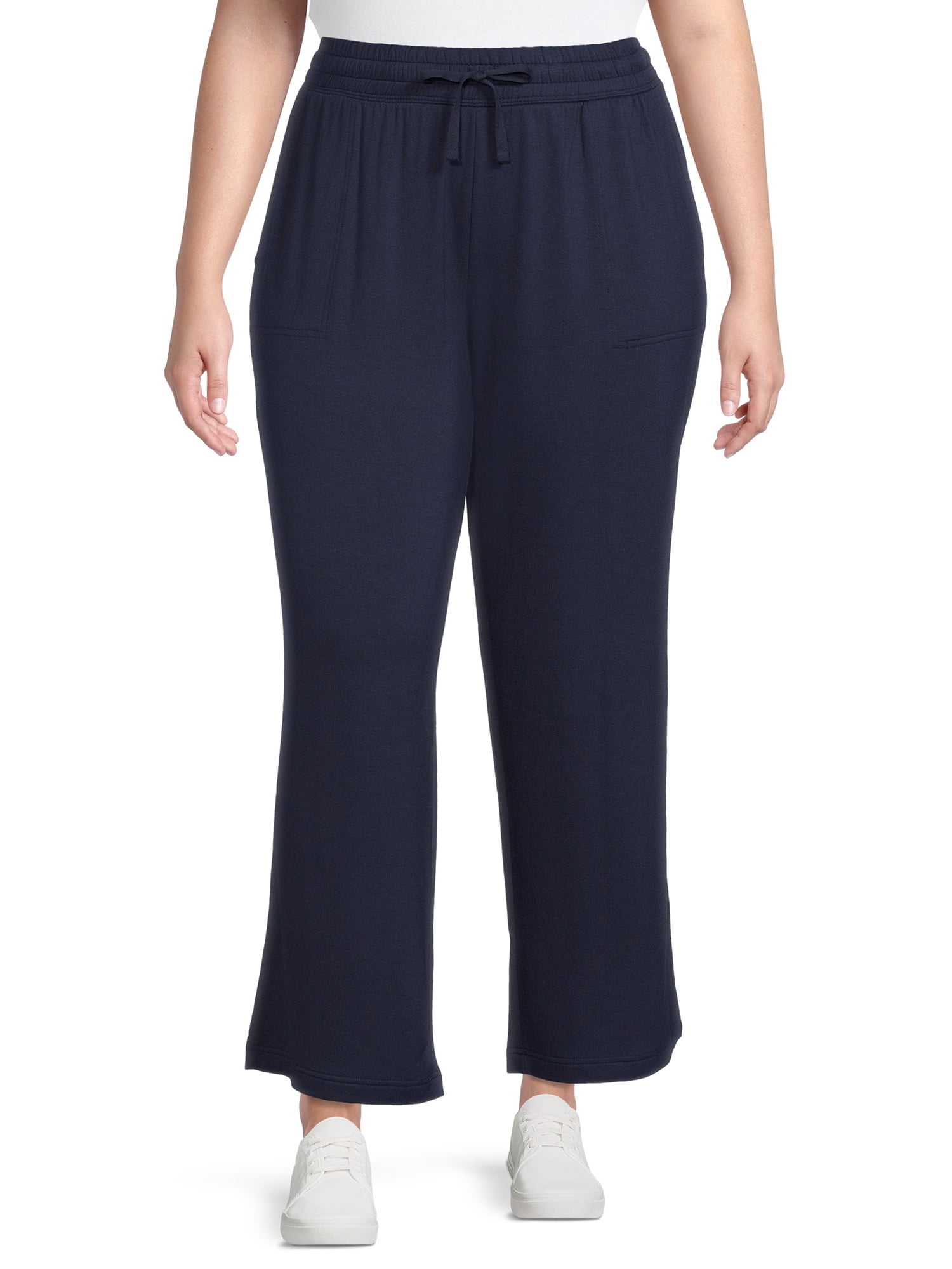 Terra & Sky Women's Plus Size Wide-Leg Knit Pants - Walmart.com