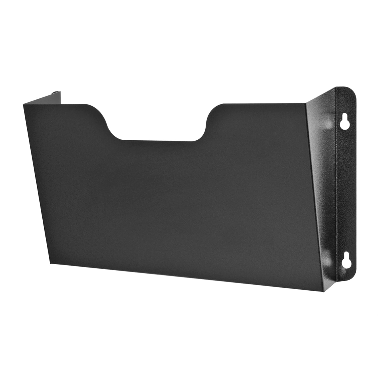 EASY LIFE PRODUCTS Single Unit Metal Wall Mount File Organizer Pocket File Holder Mail Organizer Office Wall Hanging Files Magazines Organizer, Black and Grey (black, letter size)