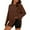 Coffee, variant on Horkkom Long Sleeve Shirts for Women Crew Neck Oversized Plain T Shirts Casual Loose Solid Color Basic Tees Slid Side L