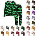 thumbnail image 1 of MKOSPLRT Pyjamas d'Halloween pour Enfants 3-15 Ans Chandails à Manches Longues Bas Resserré Pjs Joggers Mignons Imprimé Citrouille Fantômes Vêtements de Nuit Vêtements de Détente pour Fille Garçon, 1 of 6