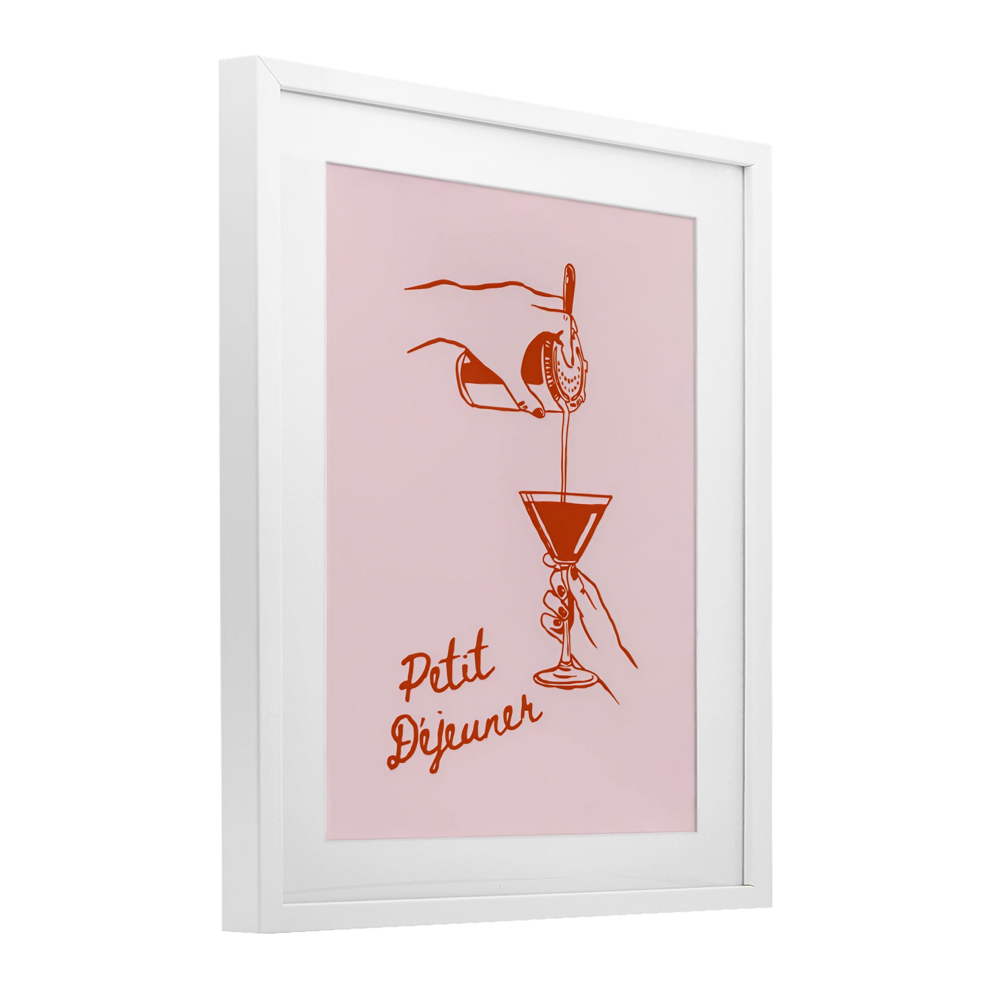 Stupell Industries Pouring Brunch Cocktail White Framed Print Under Glass, design by The Prints Vibe