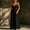 (Fashion 142)Black, variant on Aimik Women's Wrap Waist Maxi Sundress Summer Spaghetti Strap V Neck Solid Maxi Sundress Loose Airy Casual Vacation Long Dress