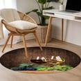 thumbnail image 4 of Round Rugs 4Ft, Wine Round Area Rug Washable Indoor Throw Carpet, Goblet Grapes Champagne Farmhouse Wooden Country Soft Non Slip Circle Rug for Kitchen Nursery Room Home Decor Aesthetic, 4 of 8