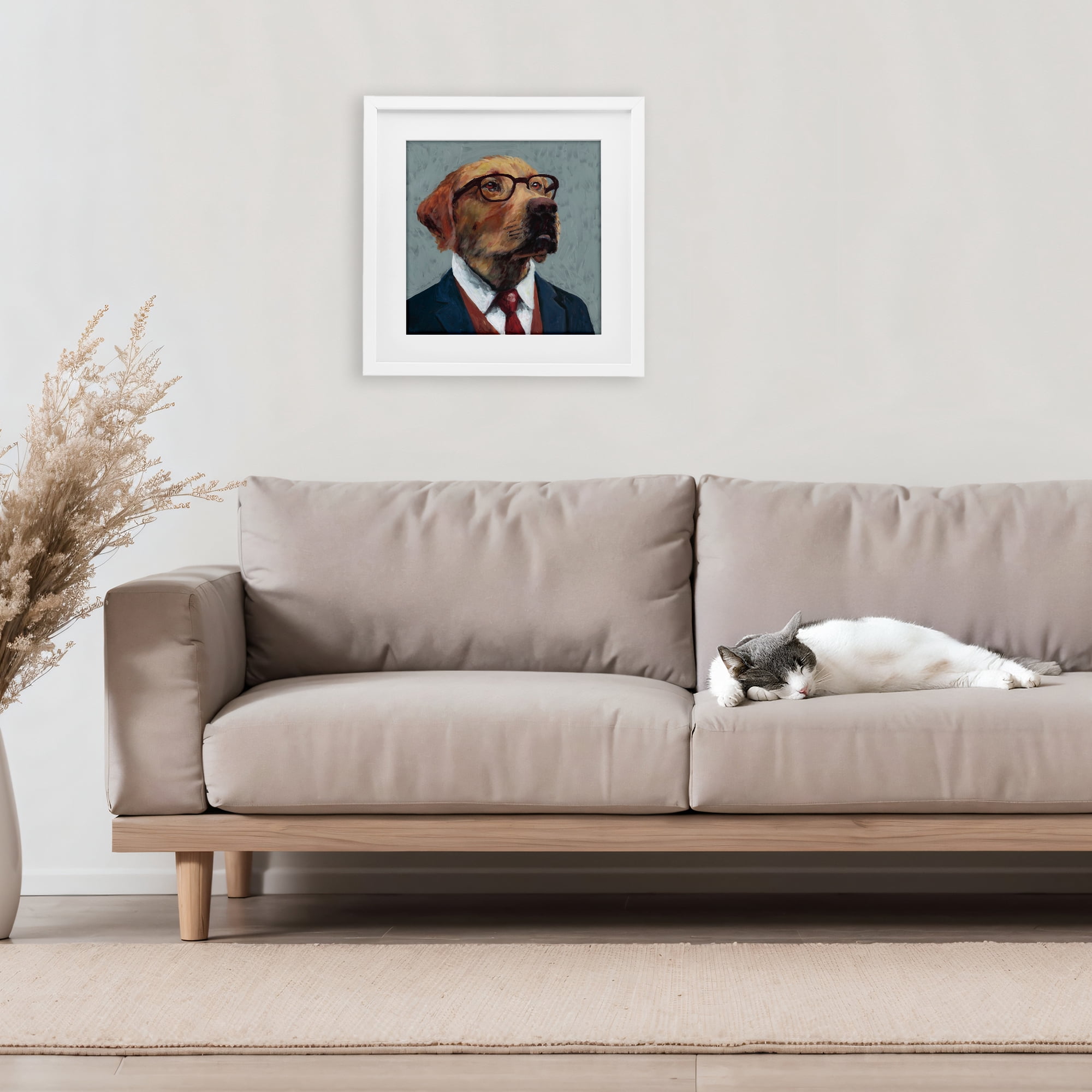 Stupell Industries Bark Kent Portrait White Framed Print Under Glass, design by Studio Bautista