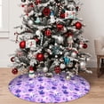 thumbnail image 5 of Yiaed Violet Print Christmas Tree Skirt , Tree SkirtsTree Mat for Christmas Winter Holiday Indoor Decorations-36", 5 of 7