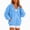 Blue, variant on Wrongduck Women's Velvet Hoodie Jacket Lightweight Zip Up Sweatshirt Oversized Casual Hooded Coat with Pockets Spring Fall Outerwear