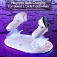 thumbnail image 4 of Charging Dock for Meta Quest 3S/Quest 3/Quest 2 Controller, Oculus Quest 3 Magnetic Wireless Charging Station for Grip Controller with 2 Rechargeable Batteries & USB-C Cable White, 4 of 7