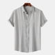 thumbnail image 5 of Camisa de manga corta de verano para hombre, color liso y solapa - Estilo sencillo y moderno, poliéster, para todas las estaciones, 5 of 8