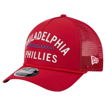 Men's-New Era  Red Philadelphia Phillies Minimalist 9FORTY A-Frame Adjustable Hat